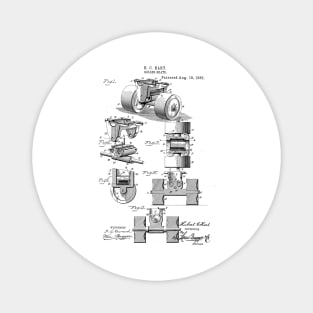 Roller Skate Vintage Patent Hand Drawing Magnet